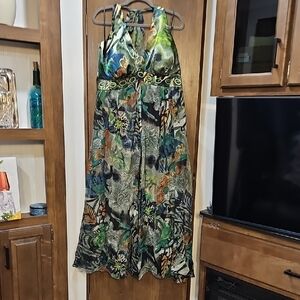 Midnight Velvet Elegant Multicolor Halter Dress plus size 20W